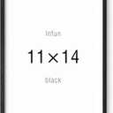 Infun 11x14 Black Picture Frame Solid Wood - Black Poster Frames with Clear Glass for Wall Hanging, Dual Hooks Horizontal or Vertical, Modern Photo Frame for Home Office Decor (11X14)