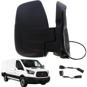 Marretoo Passenger Right Side View Mirror replacement for 2015-2025 FORD Transit 150 250 350 HD Cargo Van 3pins Power Glass,Non-Heated Short Arm FO1321600 CK4Z17682DA