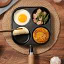 Cast Iron Egg Frying Pan 4 Hole, Omelette Pancake Pan, Fast Breakfast Pan for Eggs Pancakes Plett Crepes, Suitable for Gas Stove & Induction Cookware, Naturally Nonstick with Seasoning, 7.5inch