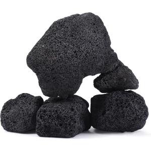 2.2-8.1 Inches Natural Black Lava Rock, 5 PCS Mixed Sizes Aquarium Rocks for Aquascaping, Terrariums, Reptile Tanks & Aquarium Dcor