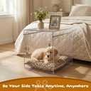 Dog Crate Furniture, Clear Indoor Dog Kennel for Small to Medium Dog, Durable Crack-Resistant PC Polycarbonate Pet Kennel, Lockable & Ventilated, Modern Dog Crate End Table,21.6"Lx15.7"Wx17.7"H