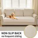 HAOMAIJIA Waterproof Couch Cover for Dogs Washable,Faux Fur Pet Couch Covers for Sofa,Soft Dog Bed Cover Non-Slip Couch Covers for 3 Cushion Couch Sofa Pet Friendly (Off White, 35" x 95" 1 Pack)