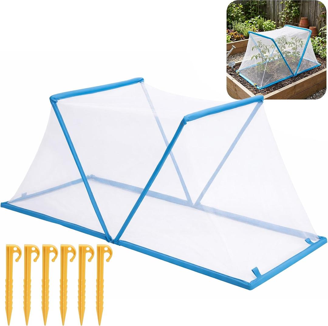 35" x 13" x 15" Foldable Garden Covers for Raised Beds, Garden Bed Insect Bird Netting Plant Cover, Garden Rows Pest Barrier Plant Protector Mesh for Protecting Vegetables Fruits Flowers