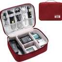 Electronics Organizer Travel Cable Organizer Bag Waterproof Portable Digital Storage Bag Electronic Accessories Case Cable Charger Organizer Case (Red)
