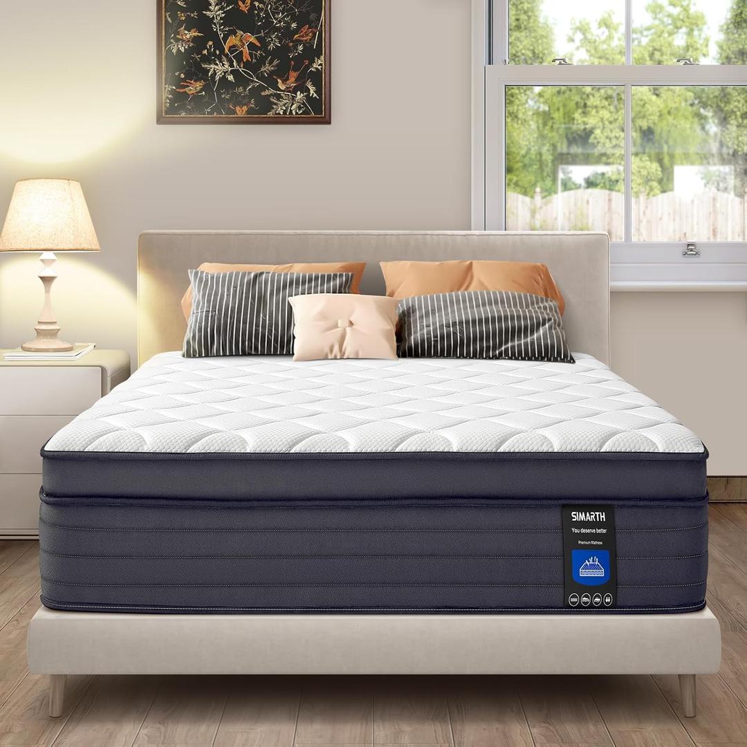 Queen Mattress with Motion Isolation and Pressure Relief, Strong Edge Support, Pocket Spring King Size Mattress in a Box (14 Inch, Queen)