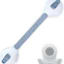 SlipX Solutions 17” Safe Grip Shower Grab Bar & On The Dot Power Lock Suction Cup Hook, Razor Holder & Phone Cradle, No-Drill, No Tools, Heavy Duty Suction Cups, Removable Bathroom Accessories