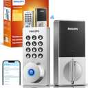 Philips Wi-Fi Door Lock, WiFi Smart Lock Keyless Entry Deadbolt for Front Door, Remote Control, Built-in WiFi, APP Fingerprint Passcode Unlock, Auto Locking