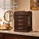 Vintage Jewelry Organizer with 360° Rotating Base, 4 Drawers & Glass Doors