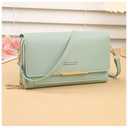 Small Crossbody Bags for Women, Leather Wallet Women Credit Card Wallet Adjustable Shoulder Strap purses for women(Light green)