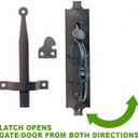 Renovators Supply Manufacturing Black Cast Iron Norfolk Thumb Door Latch Colonial Style with Mounting Hardware