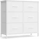 SONGMICS Dresser for Bedroom, Tall Dresser with 6 Fabric Drawers, 11.8"D x 30.2"W x 29"H