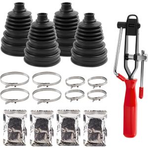 New Upgrade 4PCS Universal CV Axle Boot Repair Kit, Fits 26mm-34mm Shafts, 4.92" (125mm) Height, Premium Silicone, Seals Out Dirt & Moisture, Includes Pliers & Stainless Steel Clamps, For Cars/Trucks
