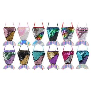 12 Pieces Mermaid Tail Coin Purse Mermaid Tail Sequin Crossbody Coin Wallet Bags for Kids Little Girls Mermaid Birthday Party Favors Goodie Bag Fillers Xmas Gifts