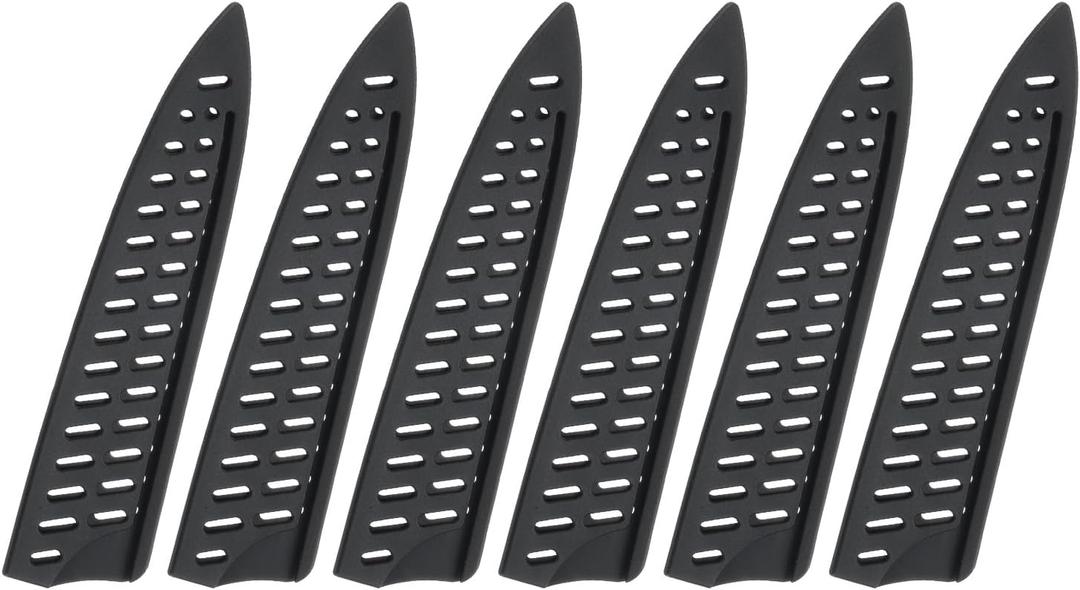uxcell 6 Pcs Knife Cover Sleeves, 8.1" x 1.8" PP Knives Edge Guard Blade Protector Universal Knife Sheath for Home Kitchen, Black