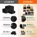 8Pcs Black Acrylic Buffet Risers with Mini Sign and Marker, Food Display Risers for Party Catering Dessert Jewelry, Acrylic Cube Nesting Boxes with Hollow Bottoms(9" 8.5" 8" 7.5" 6.8" 6" 5" 5")