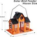 Solar Bird Feeders House for Outside Hanging, Metal Wild Bird Feeder for Outdoors Large Capacity Cardinal Birdfeeder Birdhouses Metal Bird Feeding Station Orange