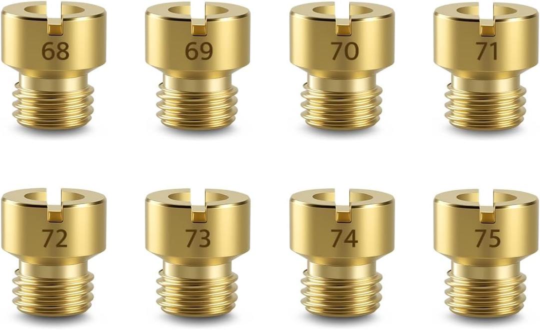 2240-8 Carburetor Main Jet Assortment Kits 68 69 70 71 72 73 74 75, 1/4"-32 Thread, Fit for Holley Carb Main Carburetors 2010 2300 4010 4011 4150 4160 4500 series, One per size