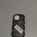 XIZYO for iPhone 15 Pro Max Case, Cute Wavy Floral Flower Rose Aesthetic, Curly Wave Frame Women Girls Matte TPU Bumper Shockproof Case, Matte Black