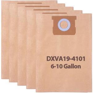5 Pack DXVA19-4101 Disposable Dust Filter Bags Replacement for DEWALT Shop Vac 6-10 Gallon Wet/Dry Vacuum Models: DXV06P, DXV09P, DXV10P, DXV10S, DXV10SA