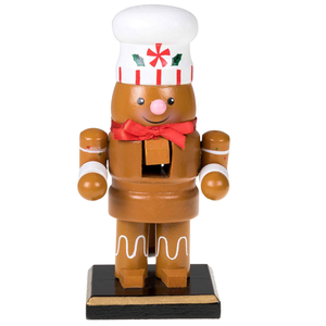 Clever Creations Gingerbread Man 6 Inch Traditional Wooden Nutcracker, Festive Christmas Décor for Shelves and Tables