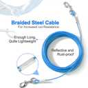Tie Out Cable for Dogs,10/20/30/50/100FT Dog Leads for Yard Chew Proof,Heavy Duty Tie Out Cable for Large Dogs Up to 125lbs,Dog Runner Tether (Blue, 125Ibs 30ft)