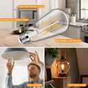 4-Pack Vintage LED Edison Bulbs 100W Equivalent 1400LM High Brightness 8W ST58 LED Filament Light Bulbs 2700K Soft Warm White E26 Medium Base CRI90+ Antique Clear Glass for Home Bedroom, Non-dimmable