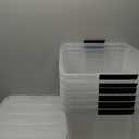 IRIS USA 54 Qt Stackable Plastic Storage Bins with Lids, 6 Pack - BPA-Free, Made in USA - See-Through Organizing Solution, Latches, Durable Nestable Containers, Secure Pull Handle - Clear (54 Qt. - 6 Pack)