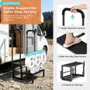 2-Step RV Steps with Handrails, Heavy Duty Anti-Slip Folding Stair
