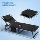 3-in-1 Sun Tanning Chair with Face Holes, Folding Chaise Lounge Chairs, 5-Position Adjustable Lounge Chair Outdoor with 2 Side Pocket & Pillow, for Pool Beach, Patio, Camping, Black