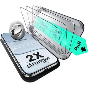 ESR 3 Pack for iPhone Air Screen Protector, Military-Grade Shatterproof, 9H Hardness, Full Coverage Tempered Glass for iPhone 17 Air with Ultra Fit Tray