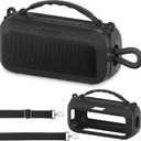 JCHPINE Silicone Cover Case for Bose Sound Link Plus Portable Speaker, Protective Soft Silicone Case with Carrying Handle and Shoulder Strap (Black)