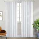 BGment White Curtains for Bedroom - 52 x 84 inch Rod Pocket and Back Tab Thermal Insulated Room Darkening Curtains for Living Room, 2 Panels Set, Greyish White