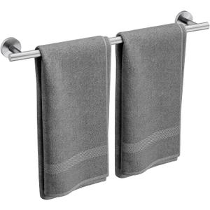 Brushed Nickel Towel Bar, 24 Inch Bathroom Towel Rack, Towel Holder Wall Mounted, Thicken SUS304 Stainless Steel Towel Rod Modern Home Decor (Total Length 26 Inch)