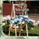 XunYee Artificial Wedding Flower Swag for Wedding Welcome Box Sign Artificial Flowers Decorations with Base for Reception Bridal Shower Party Ceremony Backdrop Outdoor Table Centerpieces(Blue)