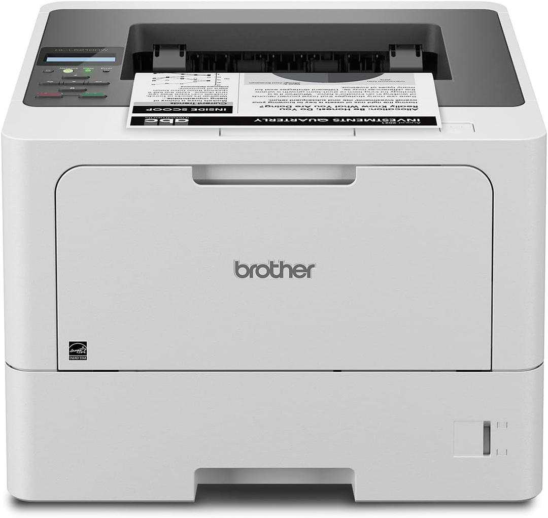 Brother HL-L5210DW Business Monochrome Laser Printer with Duplex Printing, Versatile PaperHandling, Wireless and Gigabit Ethernet Networking, and Mobile Printing, Works with Alexa