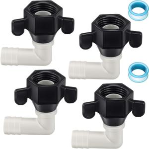 Dreyoo 1/2 Inch x 14 NPT Elbow & Straight Swivel Adapter RV Water Pump Fittings With Thread Seal Tape (4 Pack) - 1/2 Inch Female Pex Fittings