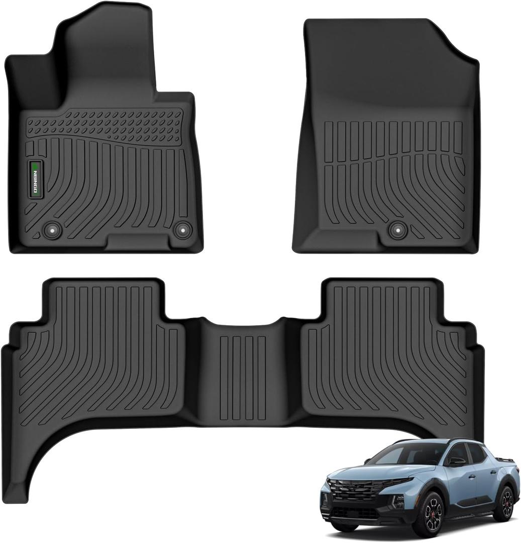 ANBINGOFloor Mats Fit for Hyundai Santa Cruz 2022-2025 All Weather Mats for Hyundai Santa Cruz TPE Car Mat Rugs for Santa Cruz Rubber Trunk Carpet for Santa Cruz Accessories