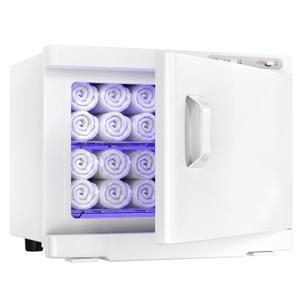 23L Commercial Towel Warmer 2-in-1 Cabinet White, 10-14 Towels Capacity, 1-2H Rapid Heating (122-131°F) for Spa, Barber Shop, Esthetician, Salon & Hotel