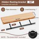 𝙐𝙥𝙜𝙧𝙖𝙙𝙚 34 in Floating Shelf Bracket - 34"x8" Hidden Floating Shelf Bracket, 2Pcs Thickened Solid Steel Wall Mount Brackets 3-Year Service