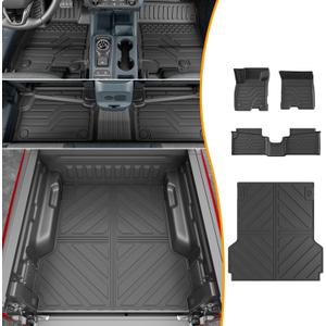 powoq Hybrid Floor Mat Compatible with 2022-2026 Ford Maverick Bed Mat TPE Truck Liner Truck Bed Mat Floor Liner Replacement for 2022 2023 2024 2025 2026 Ford Maverick Accessories