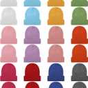 Toulite 24 Pcs Kids Winter Beanies Warm Cold Weather Hats Knitted Beanie Cap Solid Color for Boy Girl Children School Outdoor (One Size)