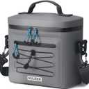 Cooler Bag, 7/16/30 Can Soft Sided Small Portable Insulated Cooling Pack, Everyday Lunch Cooler, Leakproof Ice Chest for Beach, Camping, Travel, Picnic (Gray)