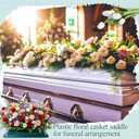 2 Pack Plastic Floral Casket Saddle with Foam,24.02 x 10.63 x 3.07 Inch
