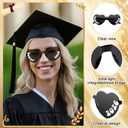 Xuhal 2026 Graduation Glasses Heart Shaped Plastic Eyeglasses Graduation Party Favor Photo Props (Black)
