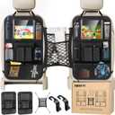 Backseat Car Organizer(20 Storage Pockets),Come with Free 1 Seat Net and 2 Headrest Hook, Touch Screen Tablet Holder, Divider for Driving Safely Children & Pets, Car Organizer (black)