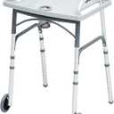 Loyoda Foldable Walker with TrayLightweight Folding Walker with 5" Wheels Height Adjustable Aluminum Standard Walkers for Seniors up to 350 lbs