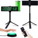 YZ Gym Timer Clock for Home Gym, Fitness Timer with Stopwatch, Large Digital Stopwatch Countdown Clock, 12/24H Digital Wall Clock, with Stand