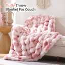 Smoofy Faux Fur Throw Blanket for Couch - Tie-dye Pink Super Soft Cozy Bubble Blanket, Fluffy Plush Fuzzy Throw for Sofa & Bed, Thick Lightweight Warm Blanket, Luxury Aesthetic Gift for Women 60"x80"