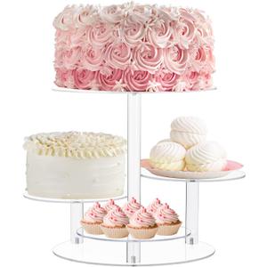 Boxalls Cake Stand 4 Tier - Stylish Clear Cake Tree Acrylic Cupcake Tower for Weddings