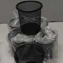 QYH Mesh Pen Cup Metal Pencil Holder for Desk 6 Packs Black Pen Organizer Office 3.54x3.93 Inch
